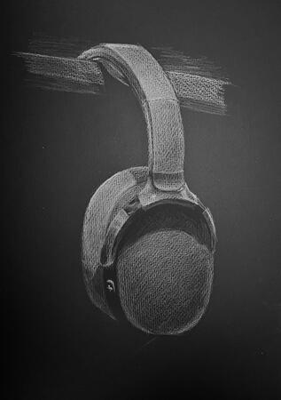 Light study Pencil crayon on black paper. For Foundation Drawing I: Observational Drawing